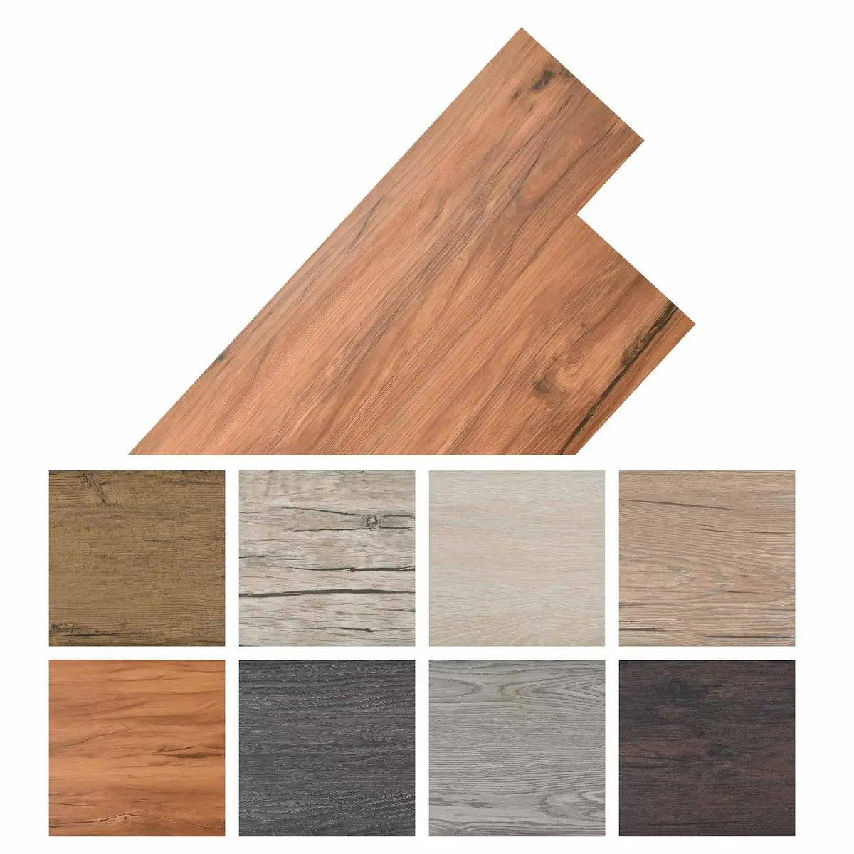 Self-Adhesive PVC Flooring Planks in Brown