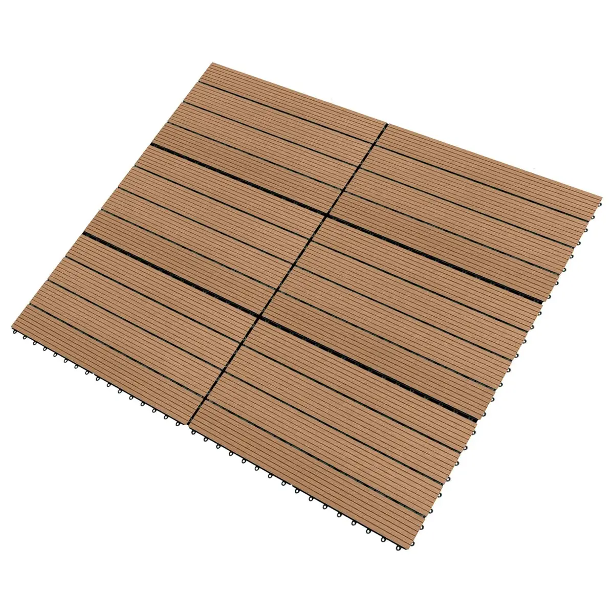 Decking Tile WPC 60 x 30 cm Brown Modern Rectangular 6 Piece Patio Flooring