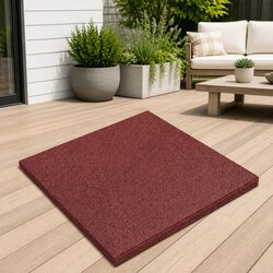 Red Fall Protection Tiles Set of 6 for Outdoor Areas
