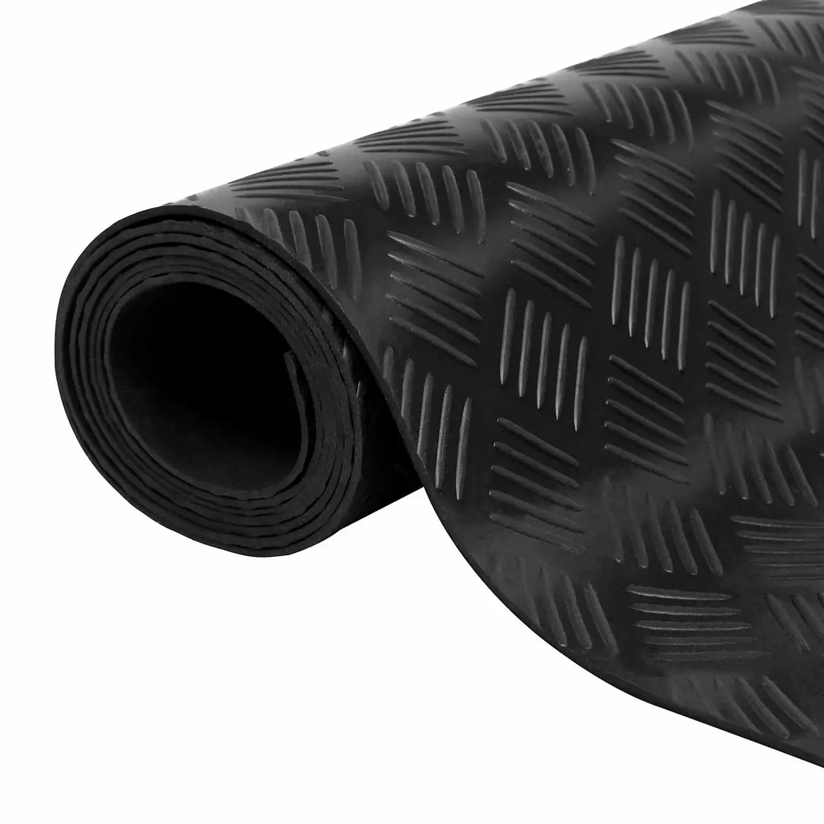 Black Rubber Floor Mat for Outdoor Use