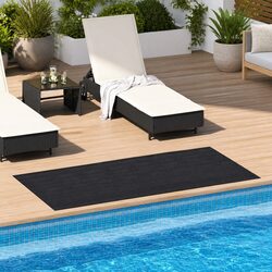 Durable Black Rubber Floor Mat for Indoor and Outdoor Use