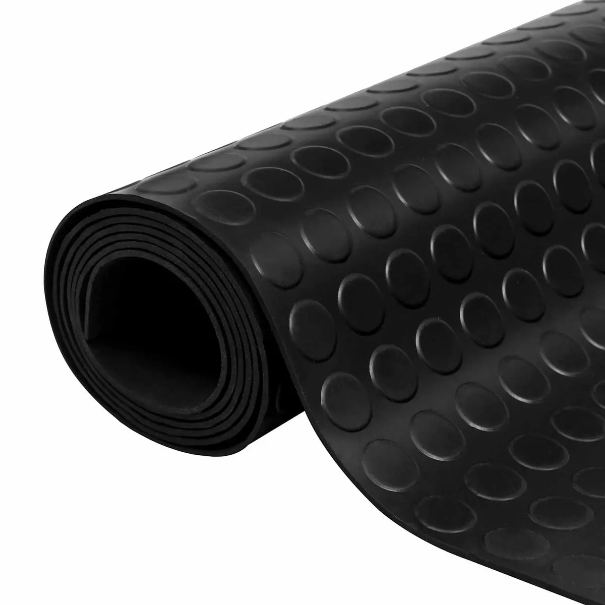 Rubber Floor Mat 1 x 2 m Black Flexible Durable