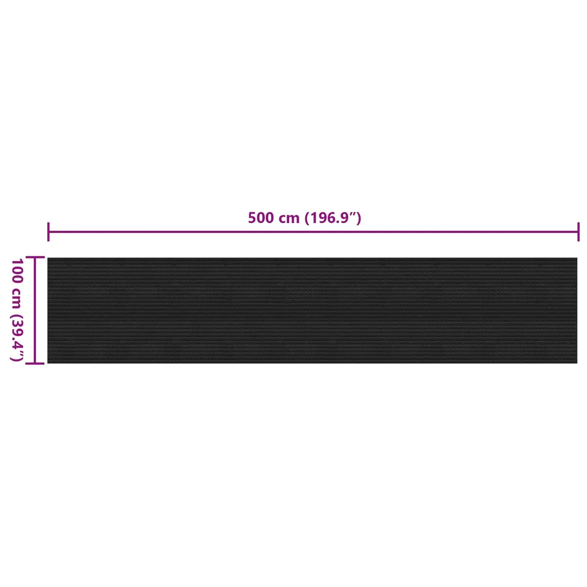 Outdoor Rubber Floor Mat Black 1 x 5 m Flexible Durable Garden Patio Protective