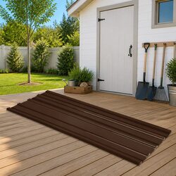 Brown Galvanised Steel Roof Panels 12 Pieces 129 x 45 cm