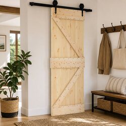 Premium Solid Pine Wood Door 70 x 210 cm with Minimalist Style
