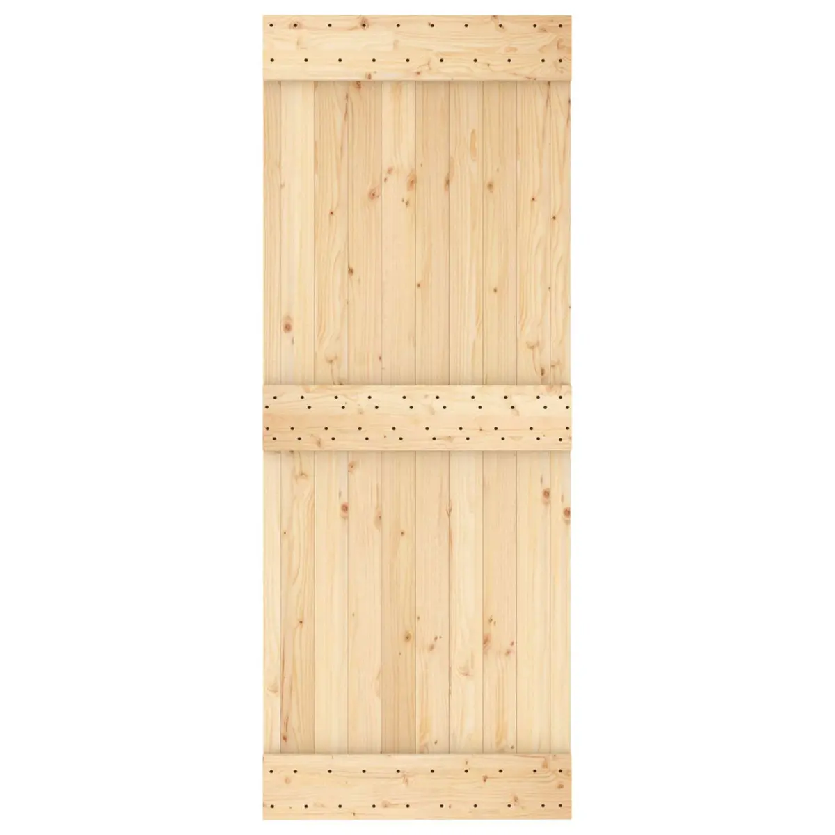 Solid Pine Wood Door 80 x 210 cm Minimalist Style
