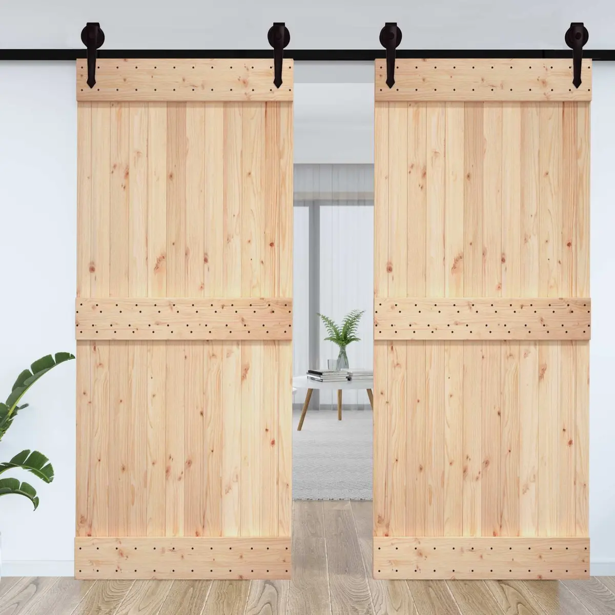 Solid Pine Wood Interior Door 100 x 210 cm