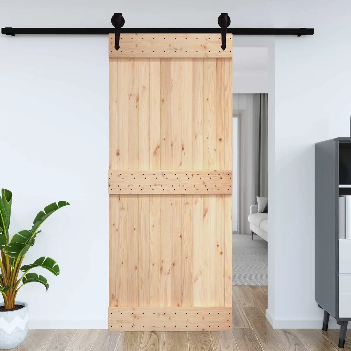Solid Pine Wood Interior Door 100 x 210 cm