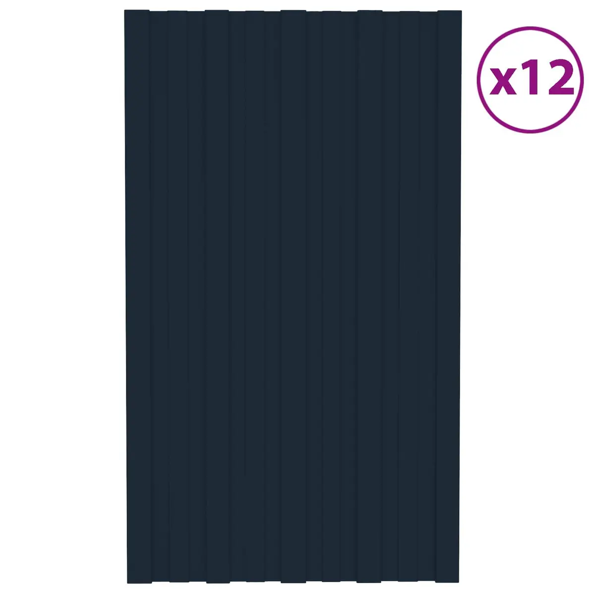 Roof Panel Galvanised Steel 80 x 45 cm Anthracite 12 Pieces