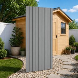Grey Roof Panel Set of 12 - 100 x 45 cm - Galvanized Steel