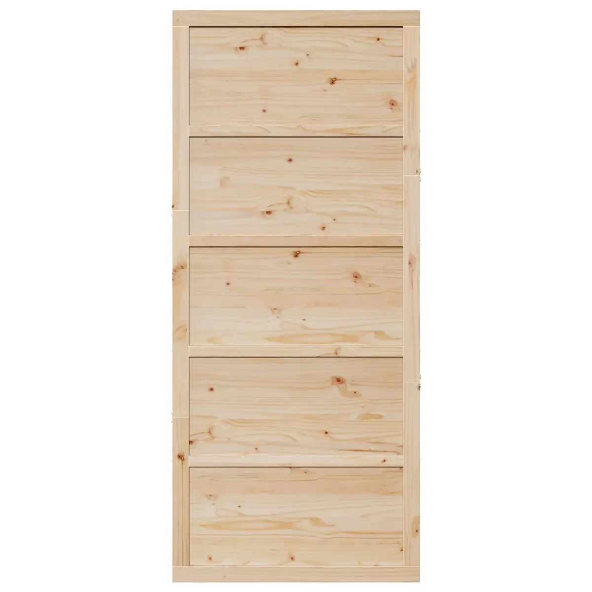 Barn Door Sliding Rustic Solid Pine Wood Natural 100 x 208 cm Space-Saving
