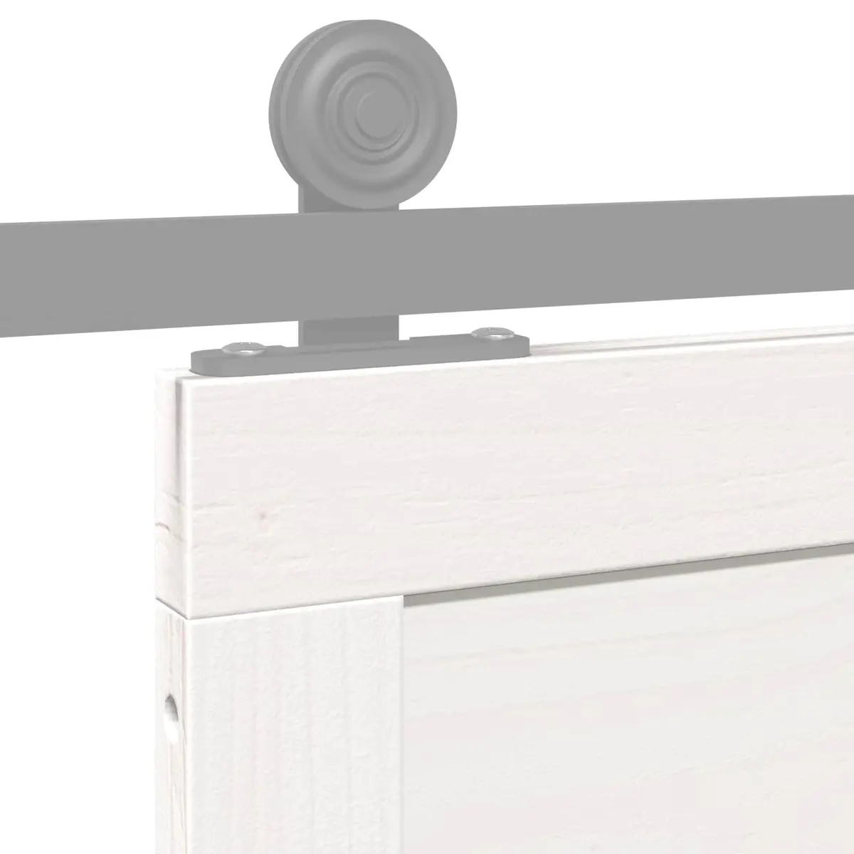 Rustic White Sliding Barn Door, Solid Pine Wood 100 x 208 cm