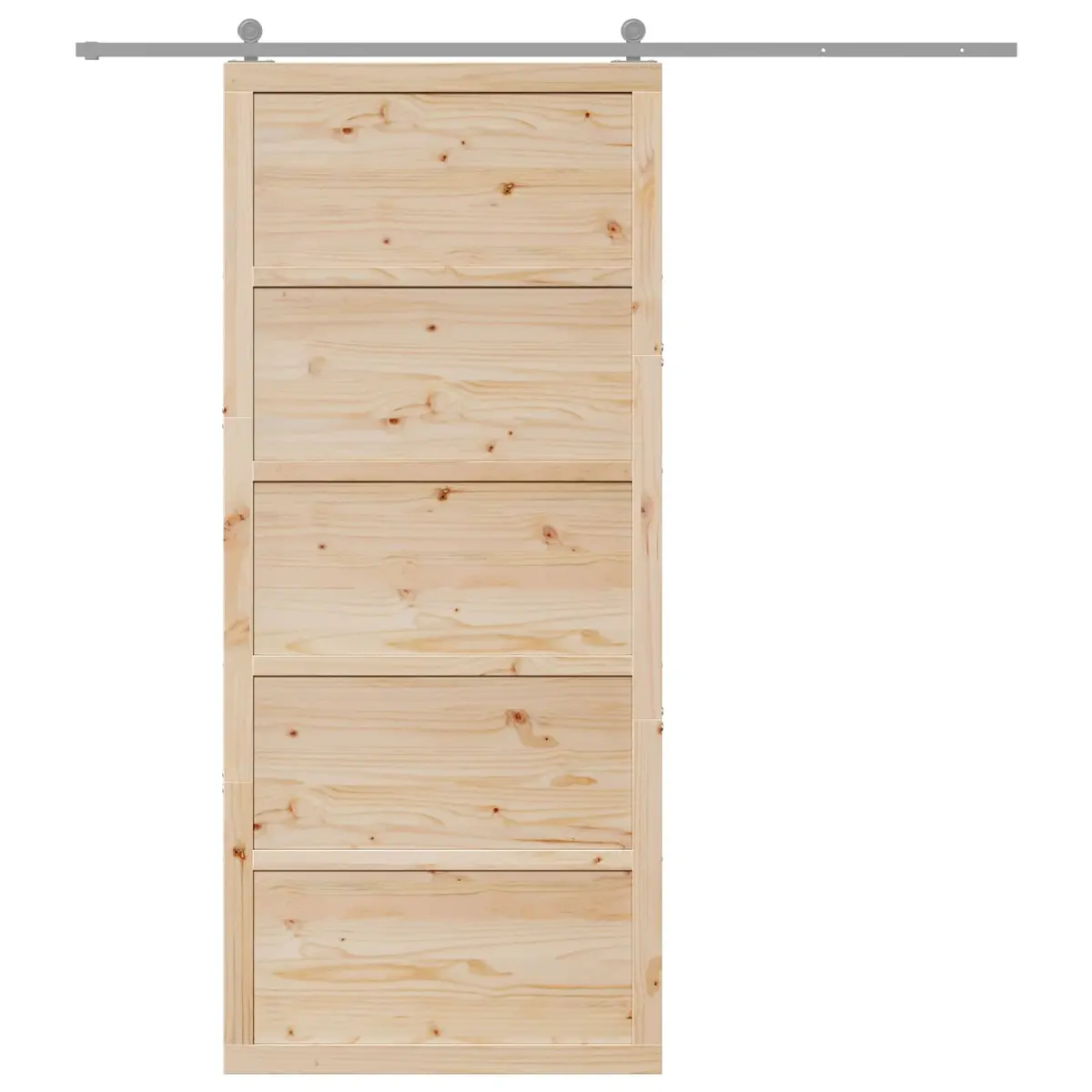 Barn Door Sliding 90cm Natural Solid Pine Wood Rustic Interior Home Hardware