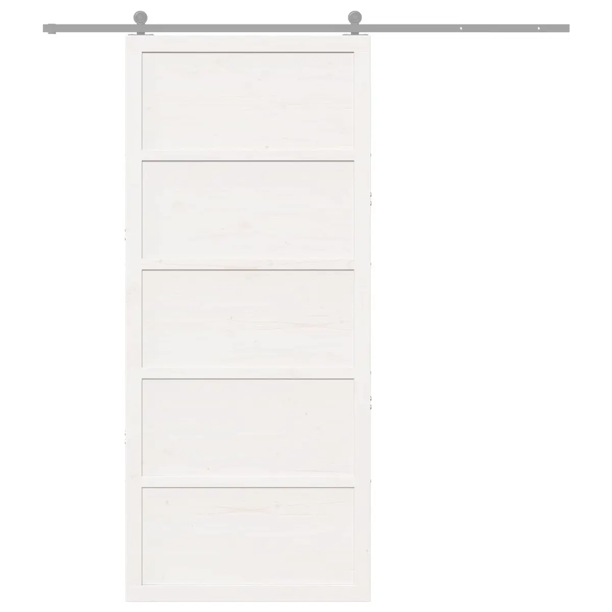 Solid Pine Wood Barn Door in White 90 x 208 cm