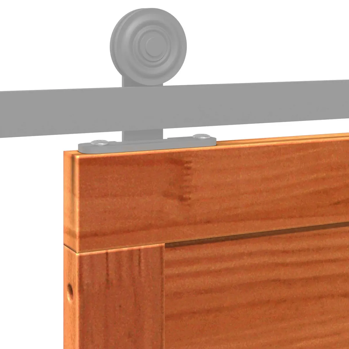 80cm Brown Solid Pine Wood Barn Door with Sliding Mechanism