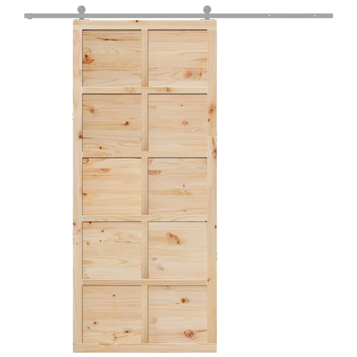 Rustic Solid Pine Wood Sliding Barn Door 100x208cm
