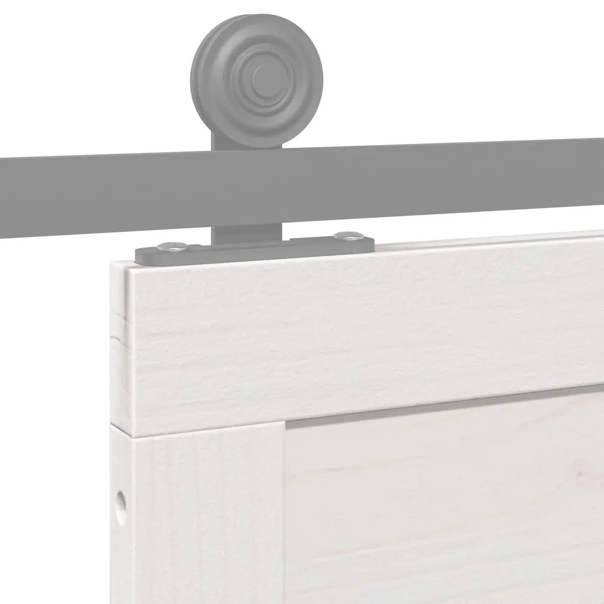 White Solid Pine Wood Barn Door 100x208cm
