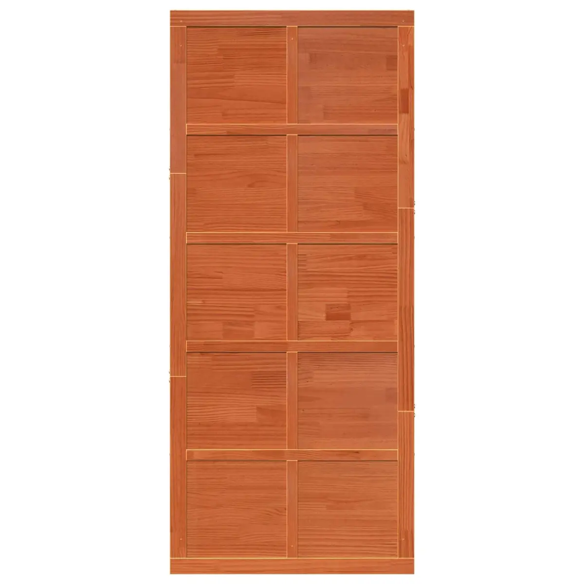 Brown Solid Pine Barn Door with Sliding Mechanism