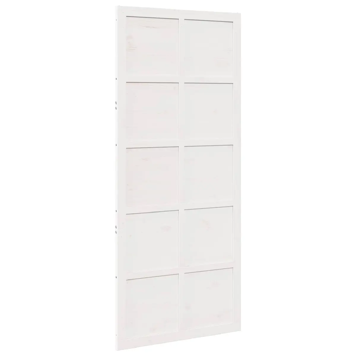 Barn Door Solid Pine Wood 80 x 2.5 x 208 cm White Sliding Space Saving Modern Rustic