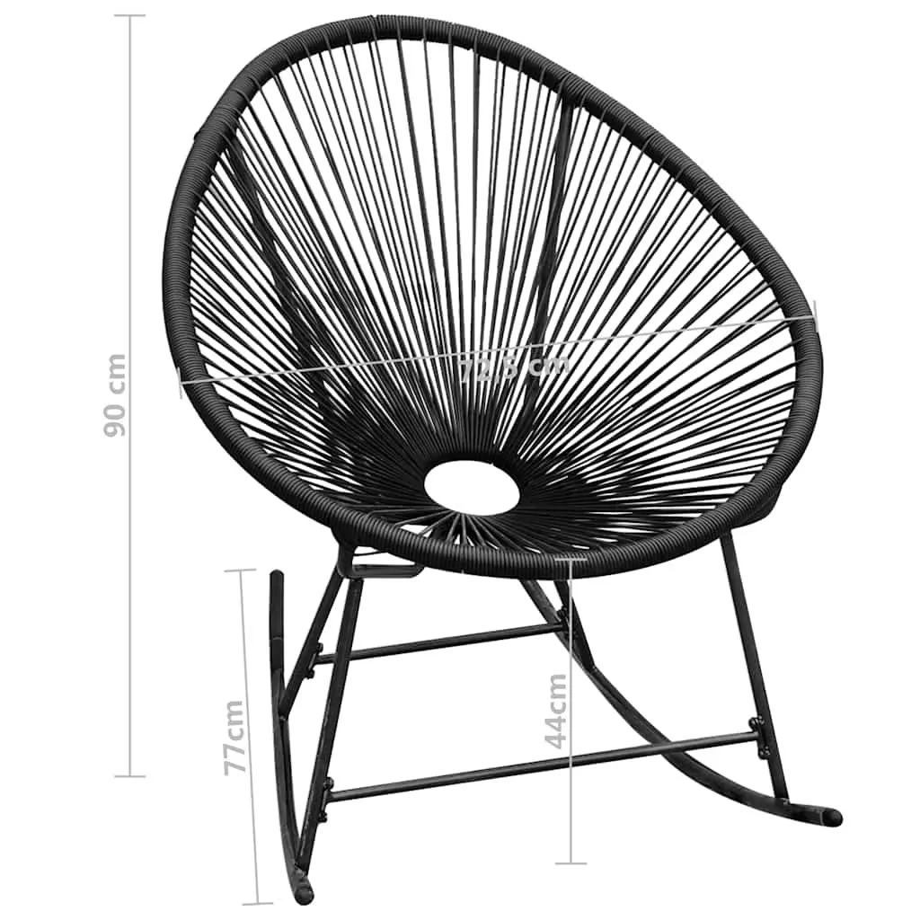 Black Poly Rattan Outdoor Rocking Chair