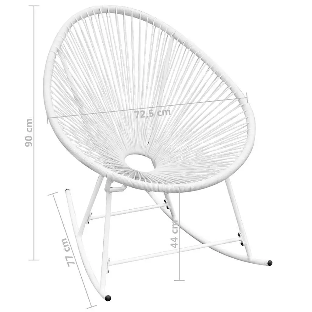 White Poly Rattan Rocking Chair for Outdoor Comfort