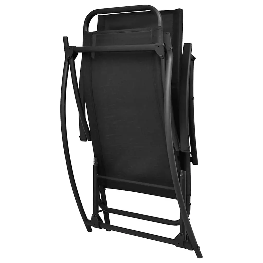 Outdoor Rocking Chair Steel Textilene Foldable Black