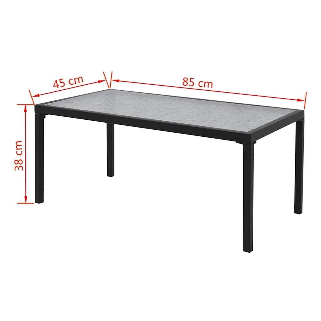 4 Piece Outdoor Lounge Set Powder-coated Steel Frame Textilene Black