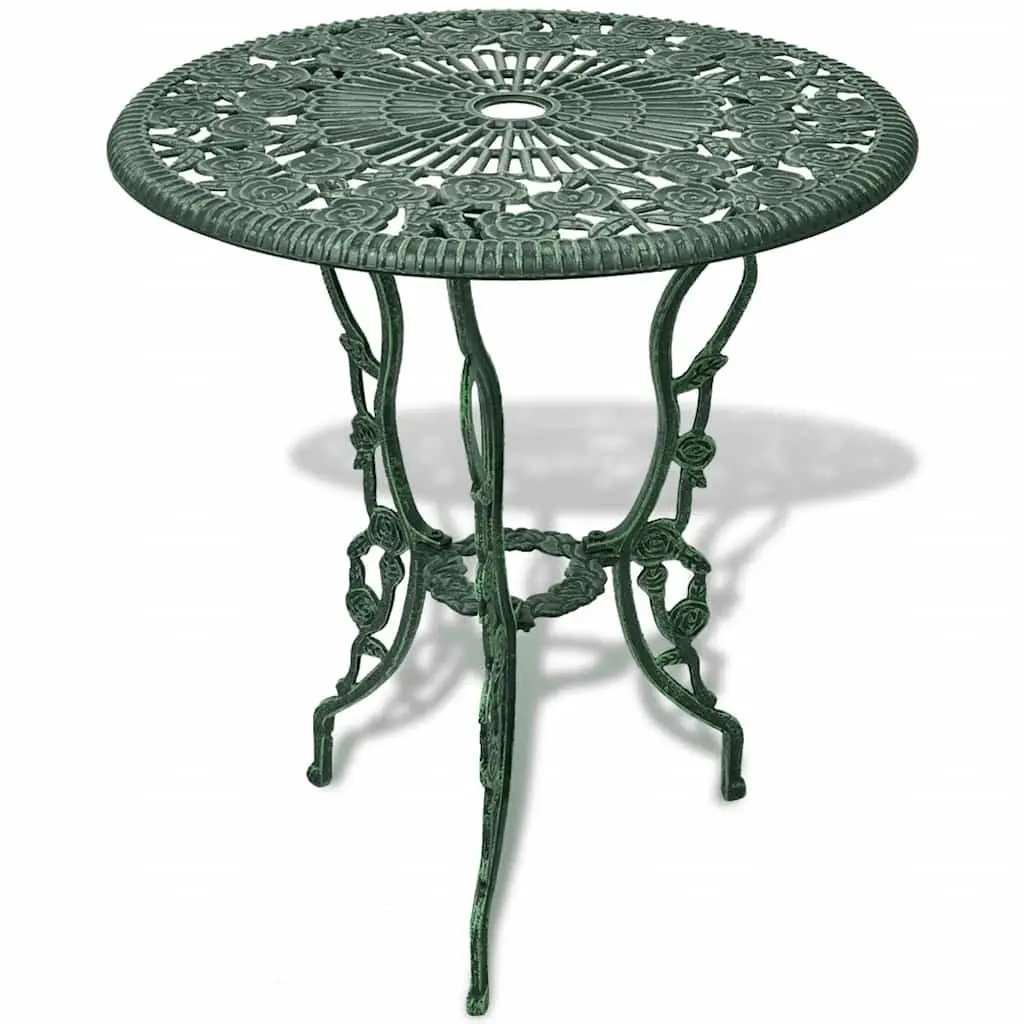 3 Piece Bistro Set Round Table 2 Chairs Garden Patio Outdoor Furniture Green