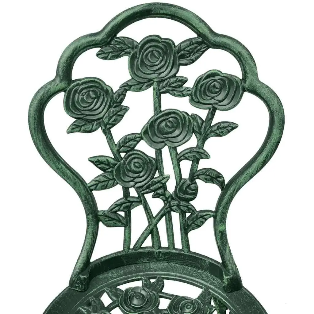 3 Piece Bistro Set Round Table 2 Chairs Garden Patio Outdoor Furniture Green