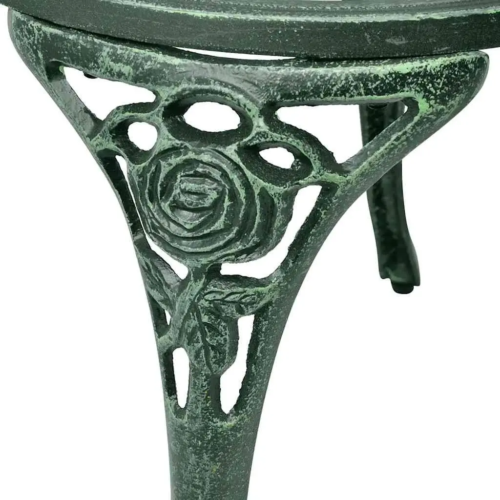 3 Piece Bistro Set Round Table 2 Chairs Garden Patio Outdoor Furniture Green