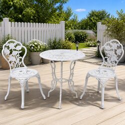 Stylish 3 Piece Bistro Set with Round Table and 2 Chairs