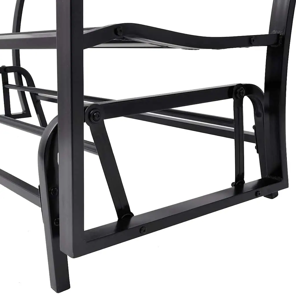 Swing Bench Steel Black Outdoor Seating Two Person