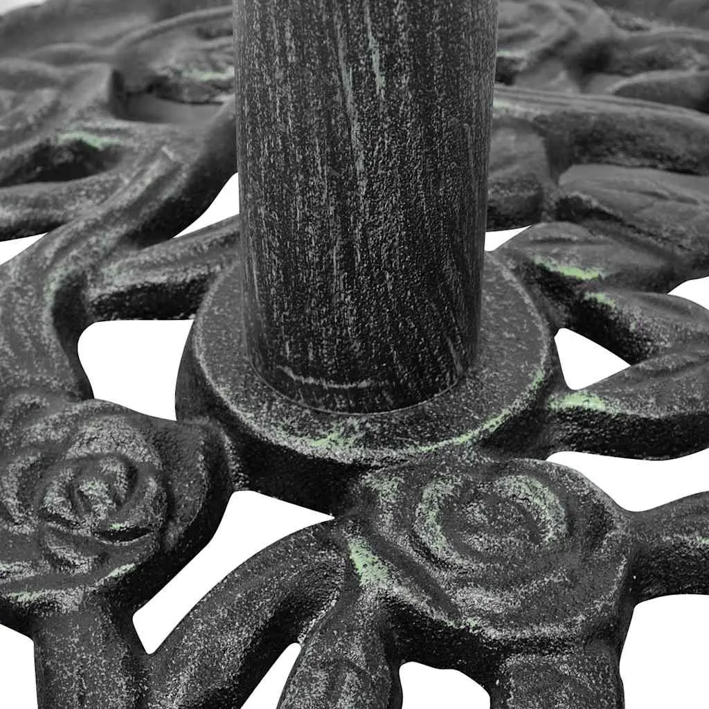 Outdoor Umbrella Base Cast Iron Green Garden Parasol Stand Holder Weighted 12kg