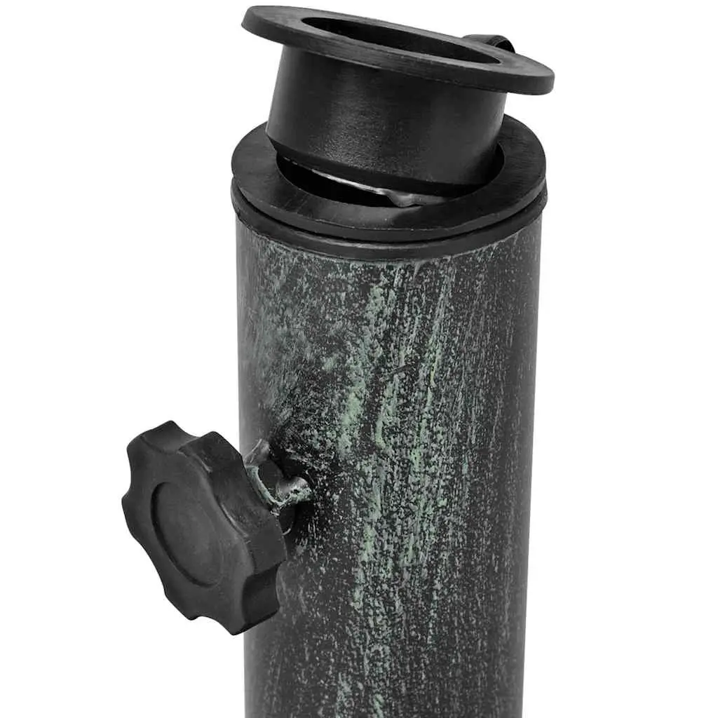 Outdoor Umbrella Base Cast Iron Green Garden Parasol Stand Holder Weighted 12kg