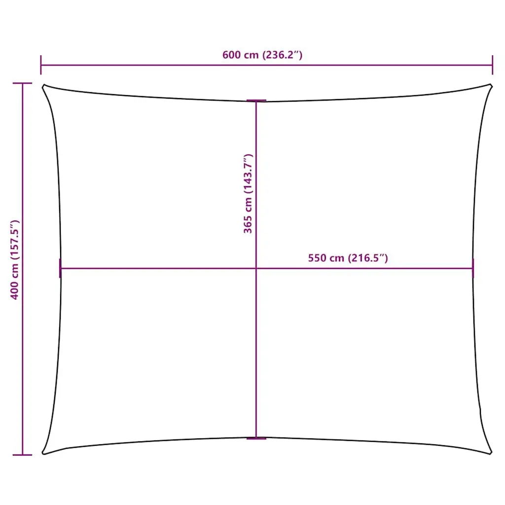 Rectangular Sunshade Sail 4x6m for Outdoor Areas