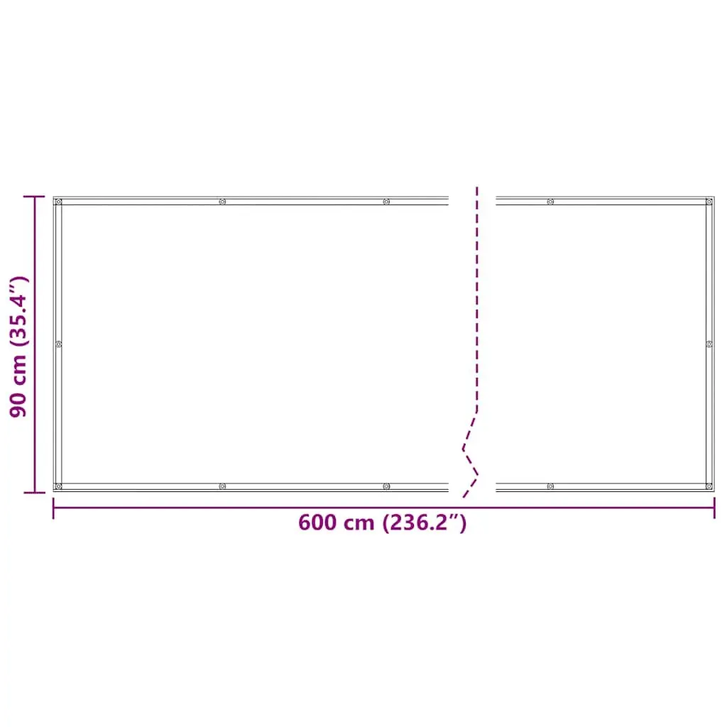 Anthracite Balcony Screen 90x600cm Waterproof Shade