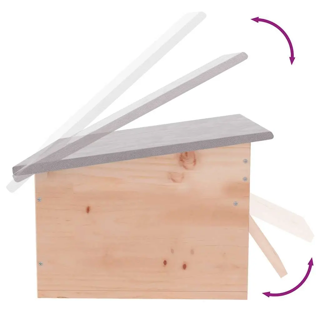 Hedgehog House Wooden Small Animal Shelter Beige 45x33x22cm
