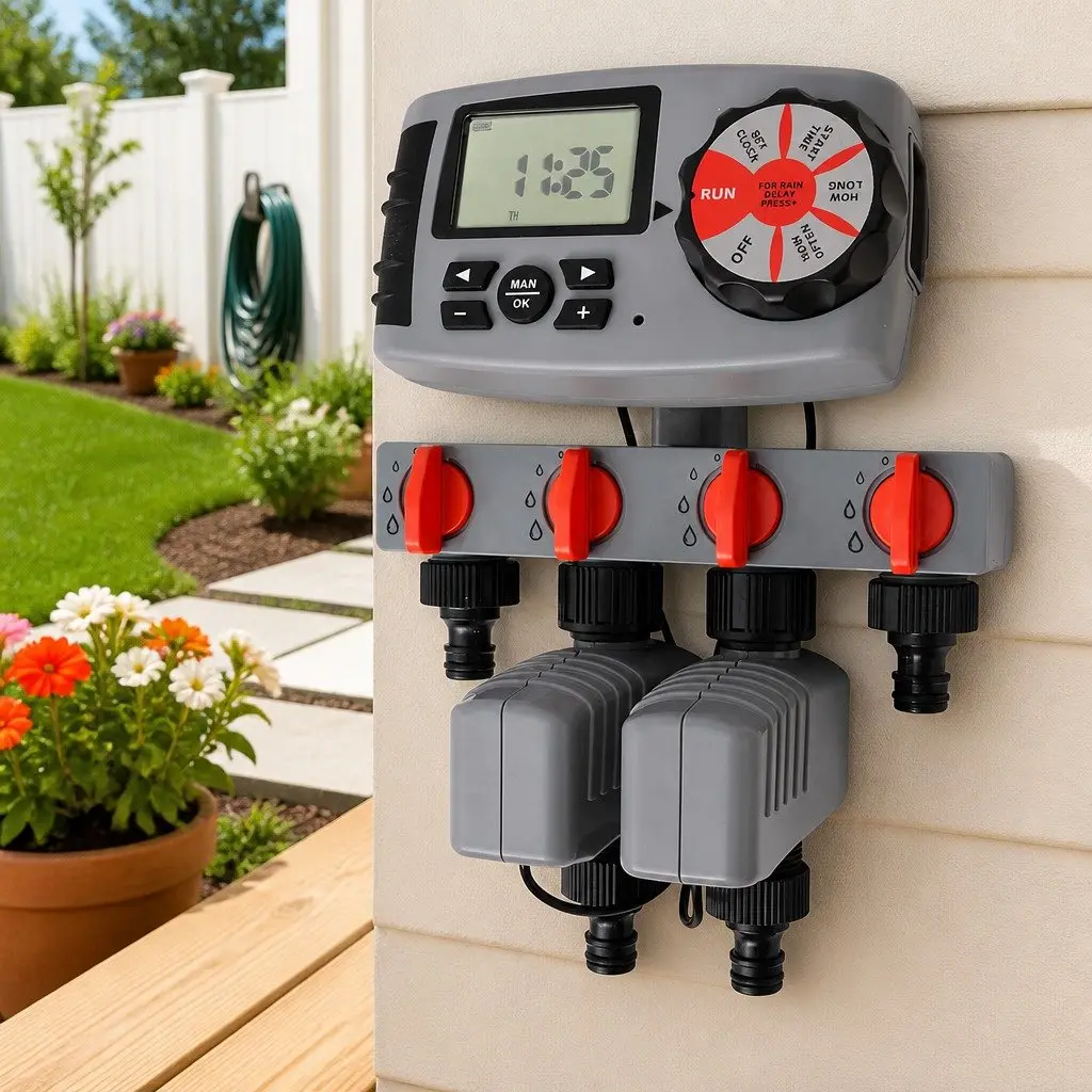 4-Station Automatic Irrigation Timer System