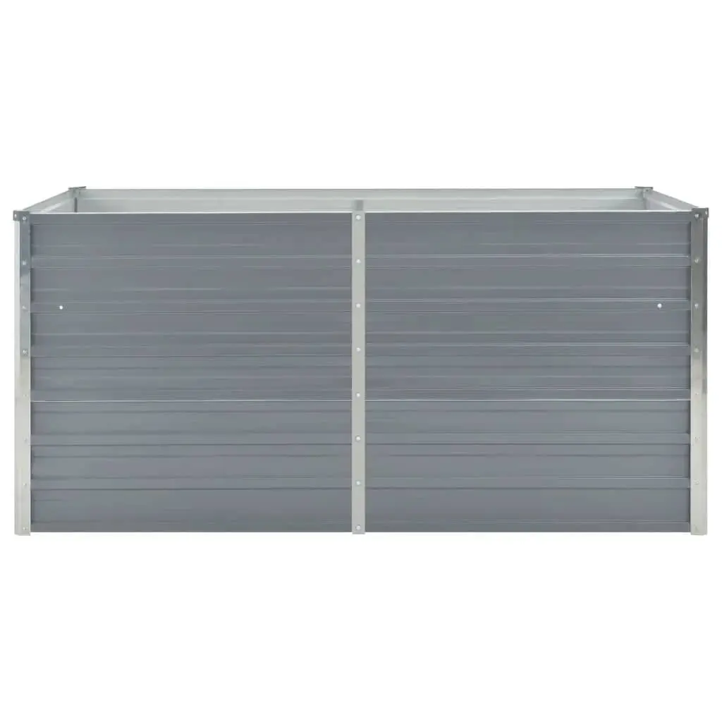Galvanised Steel Planter Raised Garden Bed 160cm x 80cm x 77cm Grey for Outdoor Use