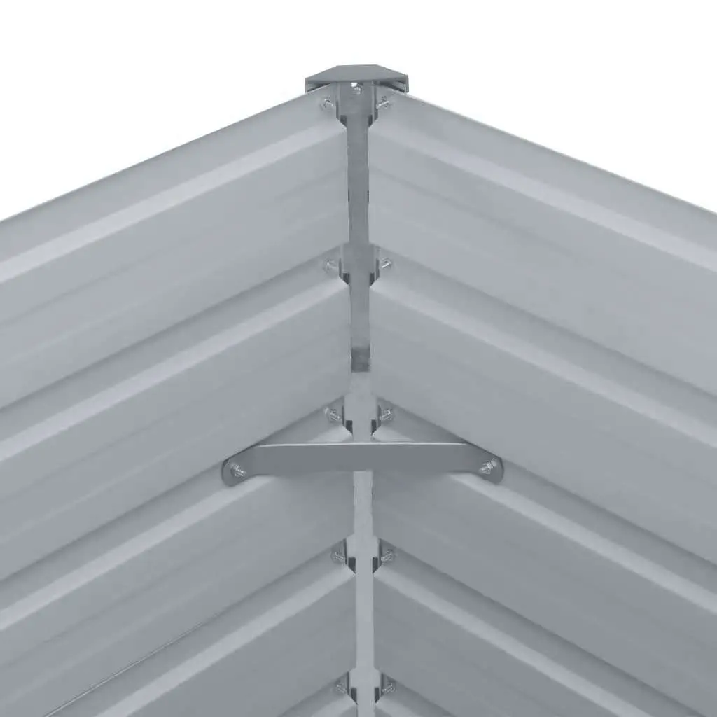 Galvanised Steel Planter Raised Garden Bed 160cm x 80cm x 77cm Grey for Outdoor Use
