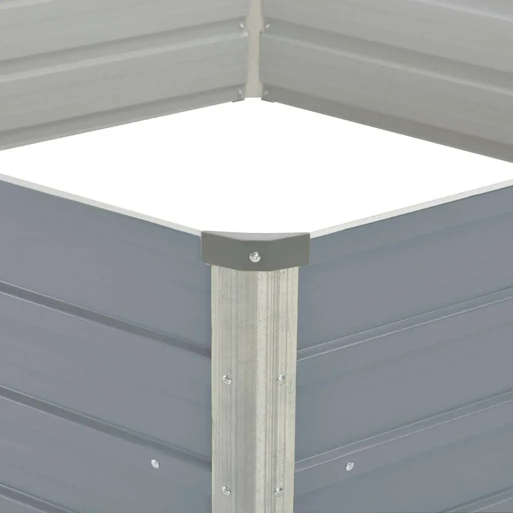 Raised Garden Bed Galvanised Steel 129x129x45cm Grey Hexagon Planter