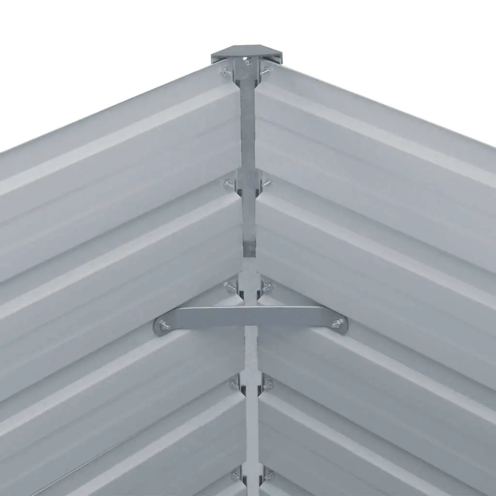 Raised Garden Bed Galvanised Steel 129x129x45cm Grey Hexagon Planter