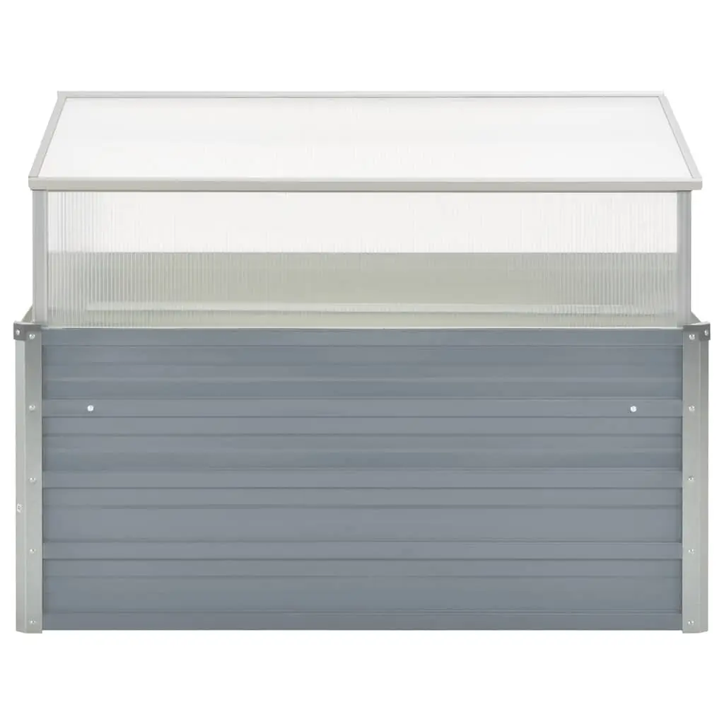 100x100x85 cm Galvanised Steel Greenhouse Grey