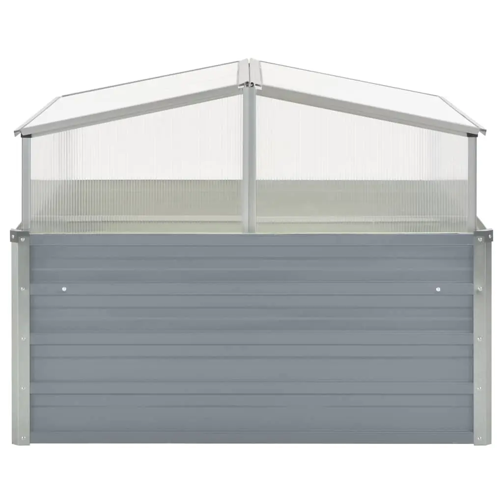 100x100x85 cm Galvanised Steel Greenhouse Grey