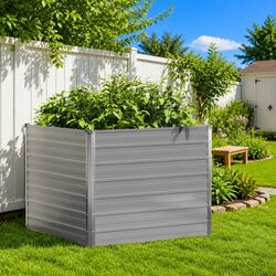Galvanised Steel Raised Garden Bed 100x100x77 cm