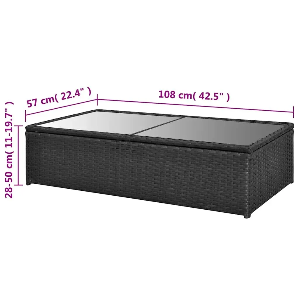 4-Piece Outdoor Lounge Set with Storage Table and Cushions