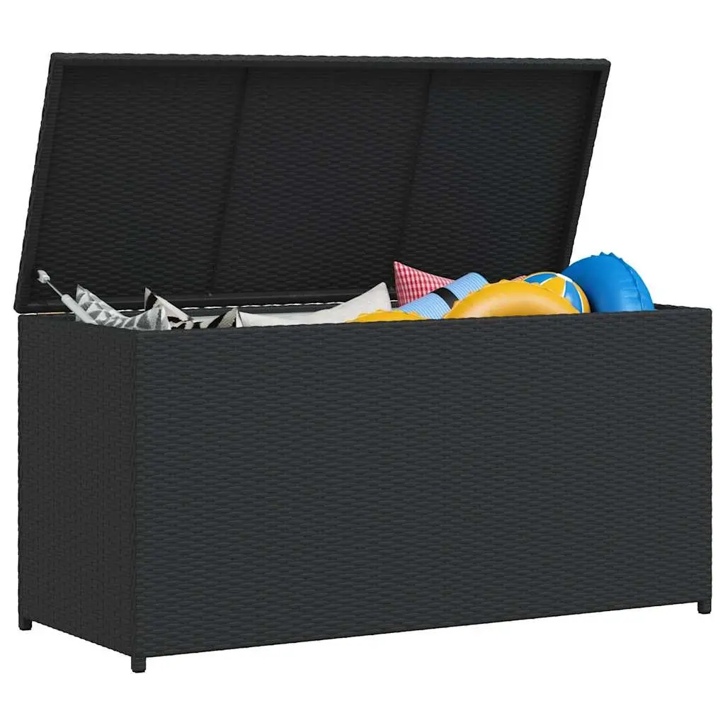 Garden Storage Box PE Rattan 120 x 50 x 60 cm Black Outdoor Patio Waterproof Furniture