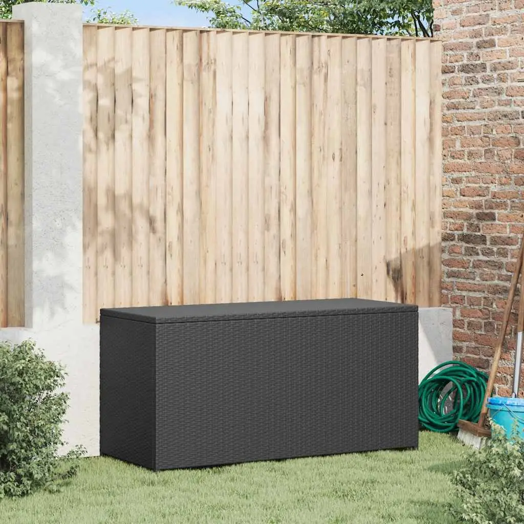Garden Storage Box PE Rattan 120 x 50 x 60 cm Black Outdoor Patio Waterproof Furniture