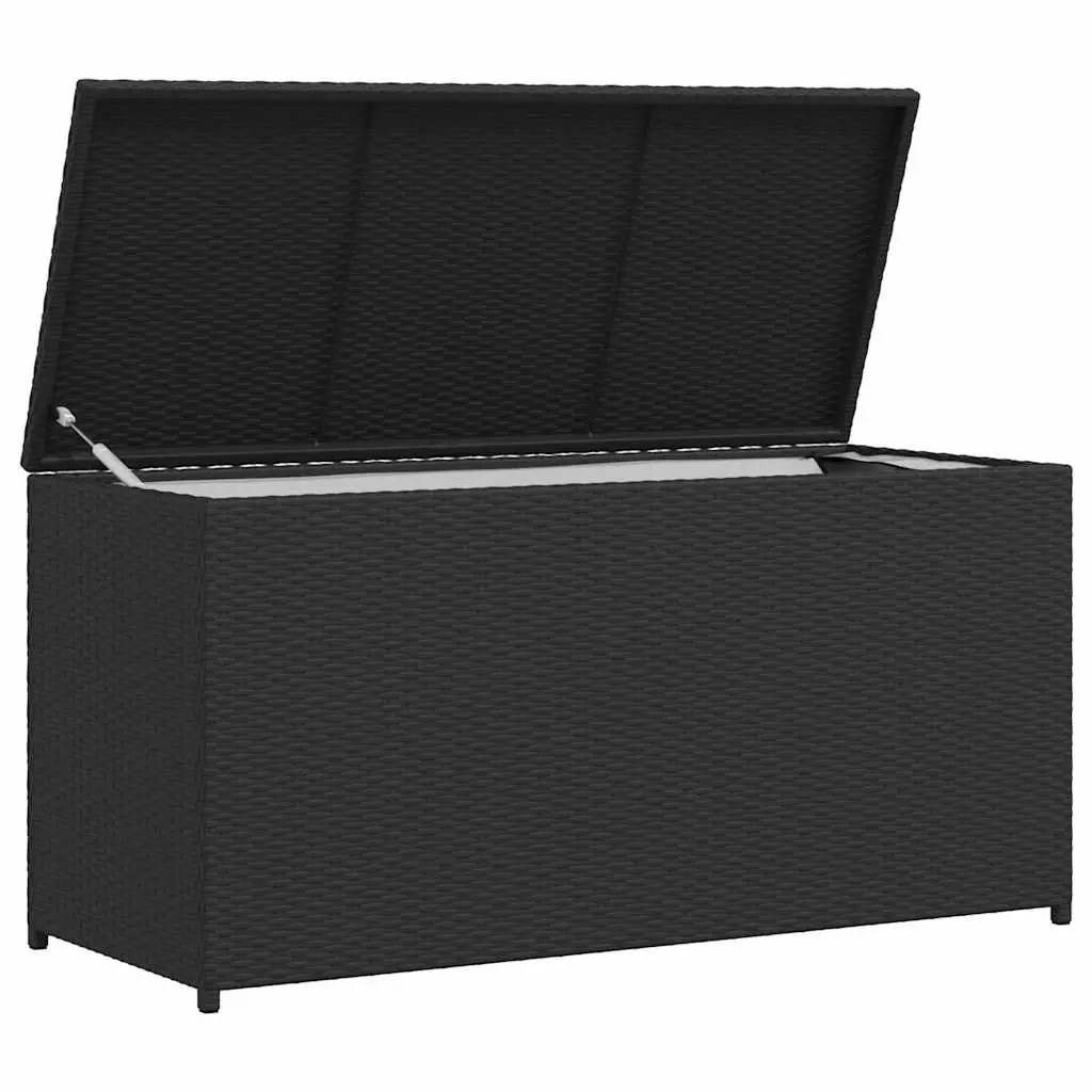 Garden Storage Box PE Rattan 120 x 50 x 60 cm Black Outdoor Patio Waterproof Furniture