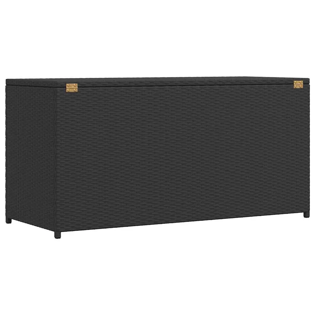 Garden Storage Box PE Rattan 120 x 50 x 60 cm Black Outdoor Patio Waterproof Furniture